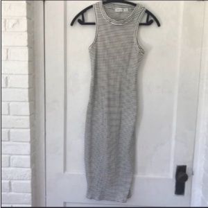 The Hanger Striped Midi Dress in White